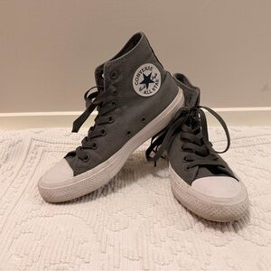 Converse High Top Sneakers - Gray and White